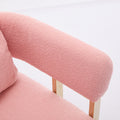 Ts Modern Decorative Chair, Living Room Side Chair With Gold Metal Legs, No Wheels, Suitable For Dressing Area, Reception Room, Office,Teddy Fleece Upholstered Metal Foot Sofas 2Pcs Pink Pink Teddy