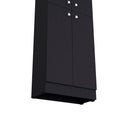 Cameron Pantry Cabinet With 4 Doors And 5 Hidden Shelves Black Kitchen Particle Board Engineered Wood