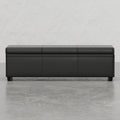 Lincoln Extra Large Storage Ottoman Bench Black Wood Fabric