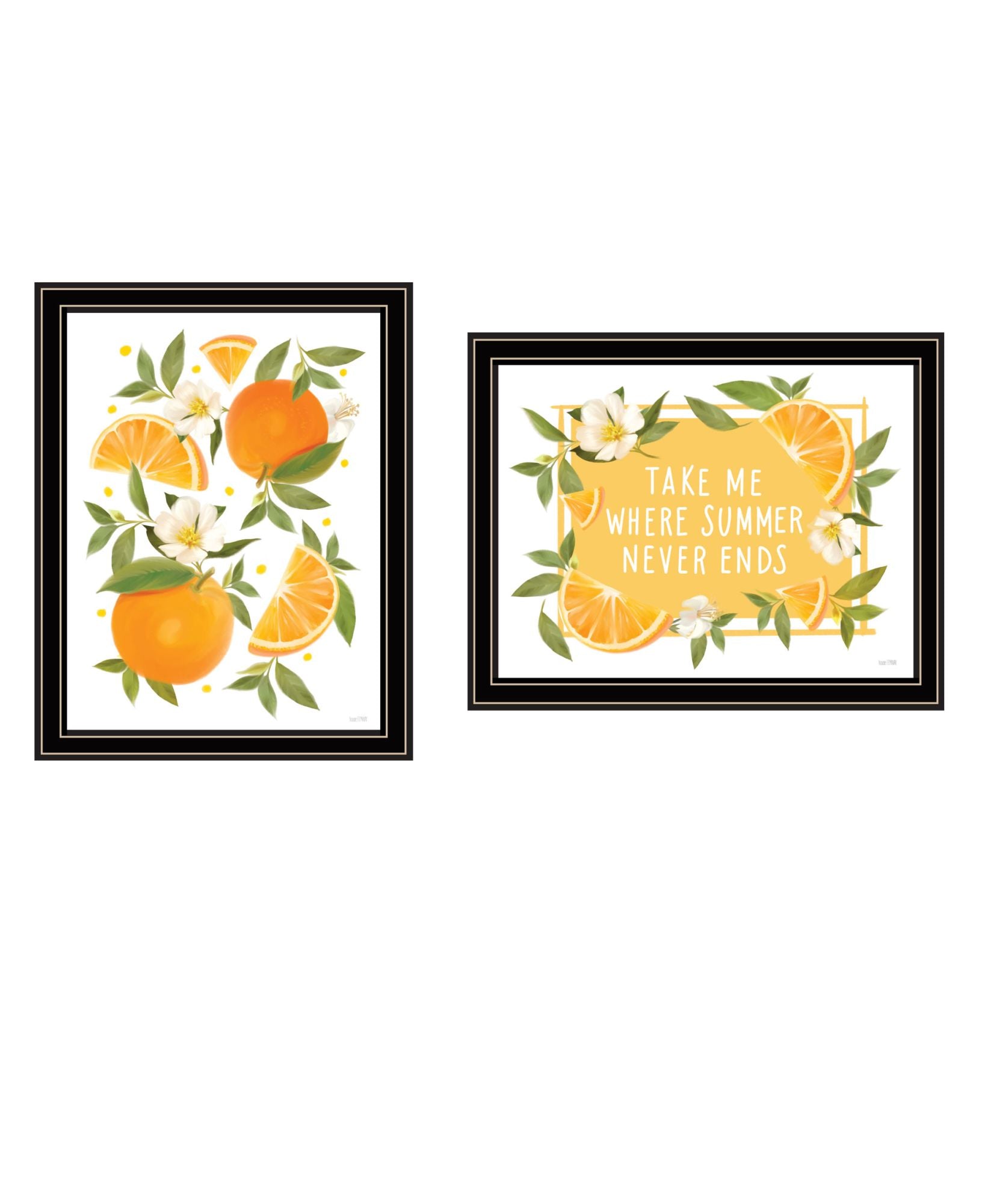 "Take Me Where Summer Never Ends So I Can Always Smell Orange Blossoms " Framed Wall Art For Living Room, Wall Art Print For Home Decor, Bedroom Wall Art By House Fenway Multicolor Wood Paper