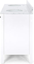 73'' Bathroom Vanity With Marble Top & Double Ceramic Sinks, 4 Doors, 6 Drawers, White White Plywood