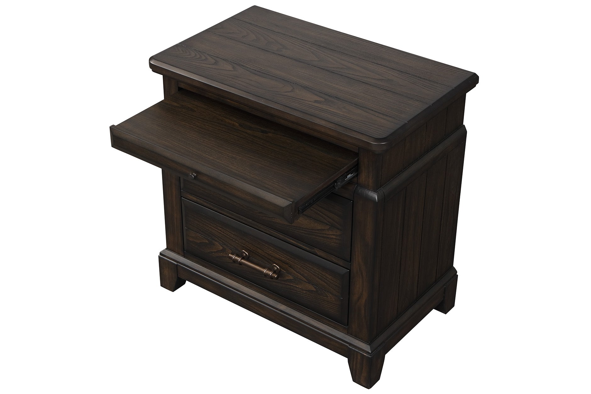 2 Drawer Nightstand Mahogany Solid Wood Mdf