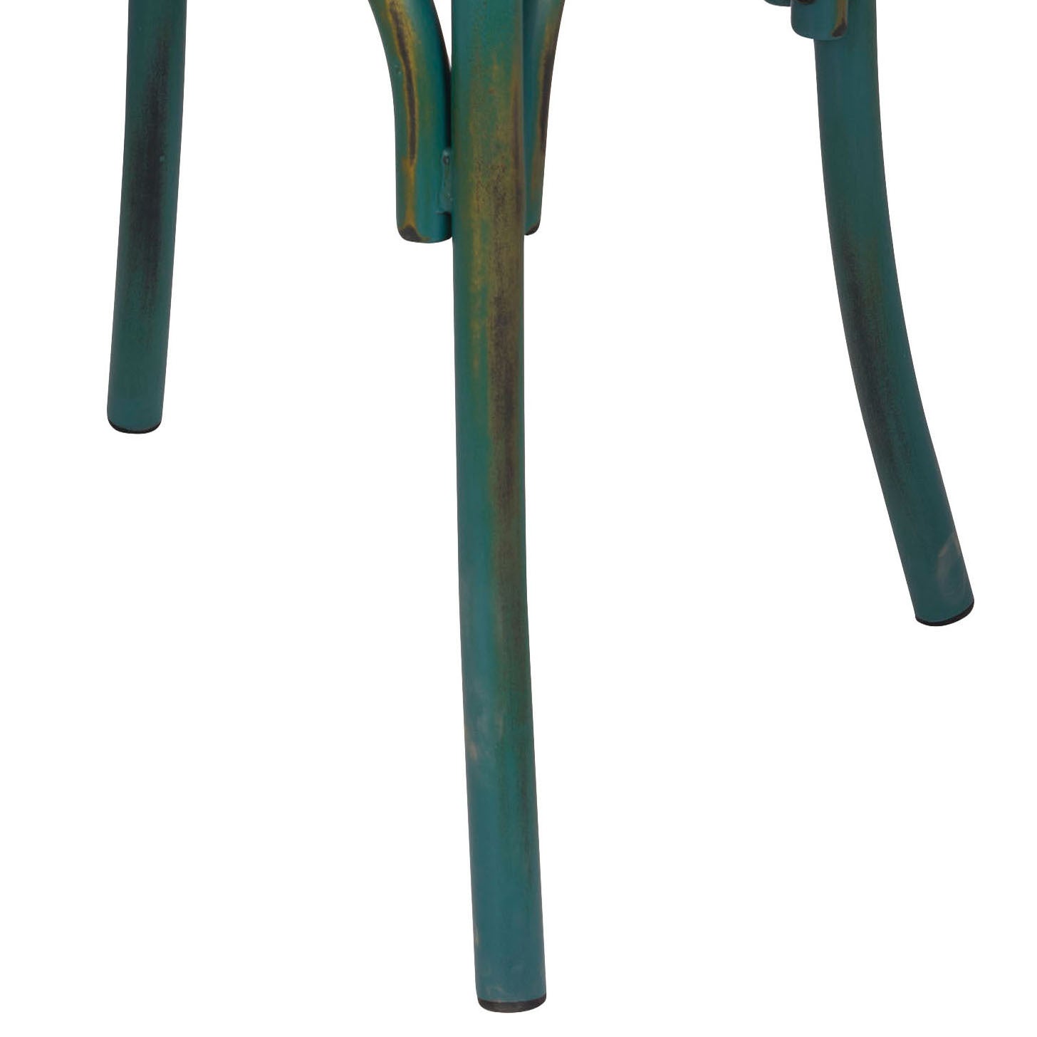 Antique Turquoise And Antique Oak Cross Back Side Chair Turquoise Primary Living Space Rustic Fir Wood Metal