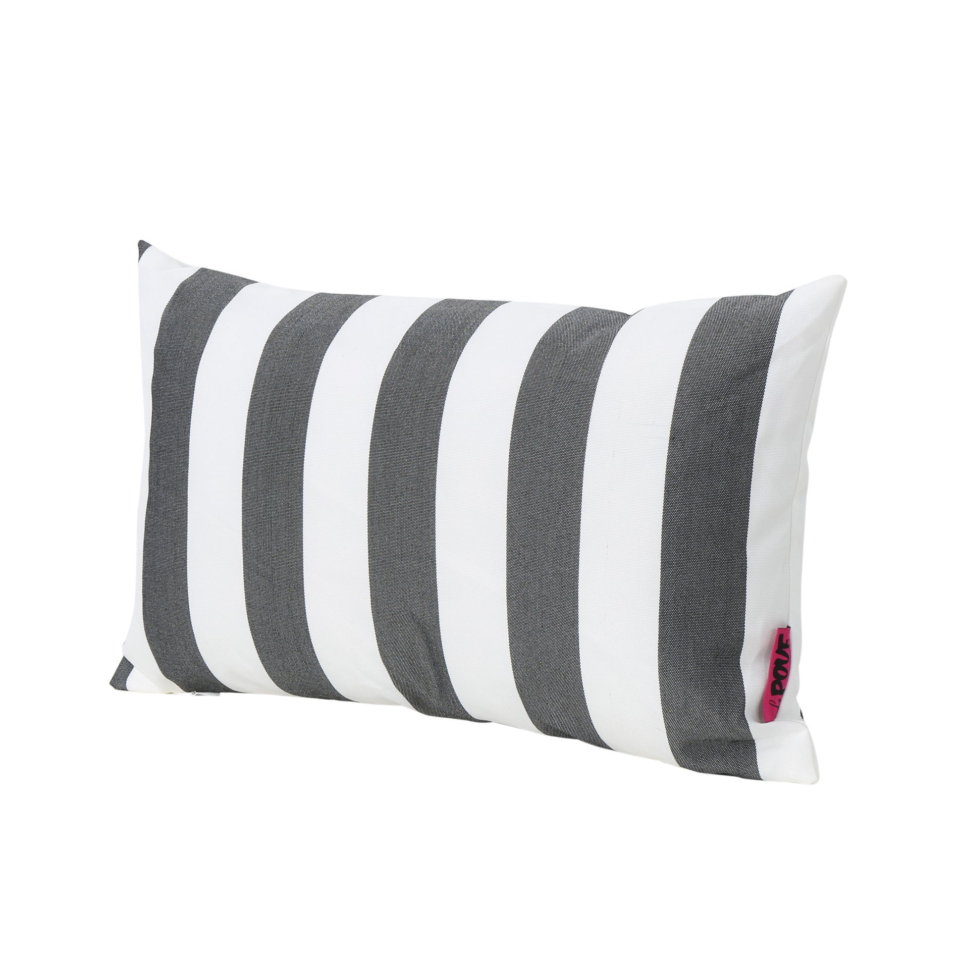 Coronado Stripe Rectangular Pillow Black Fabric