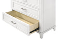 White 5 Drawer Chest White Solid Wood Mdf