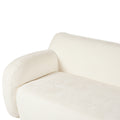 81.5'' Minimalist Curved Upholstered Sofa, 3 Seat Modular Casual Sofa For Living Room, Bedroom, And Apartments Beige Polyester 3 Seat