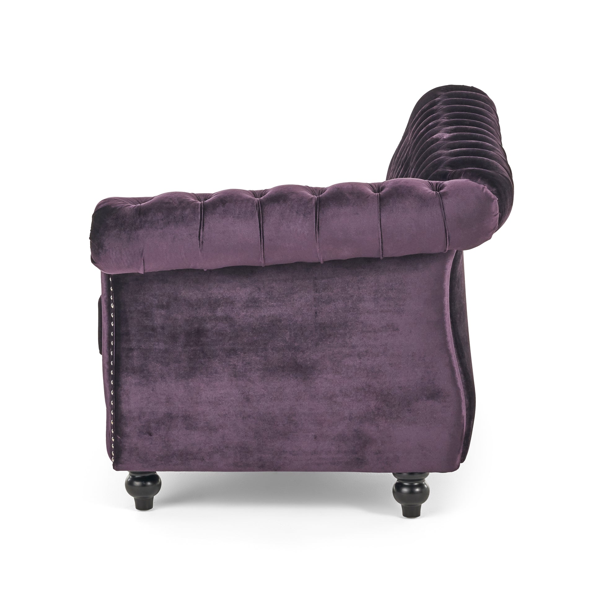 Corner Black Berry Velvet 1 Seat