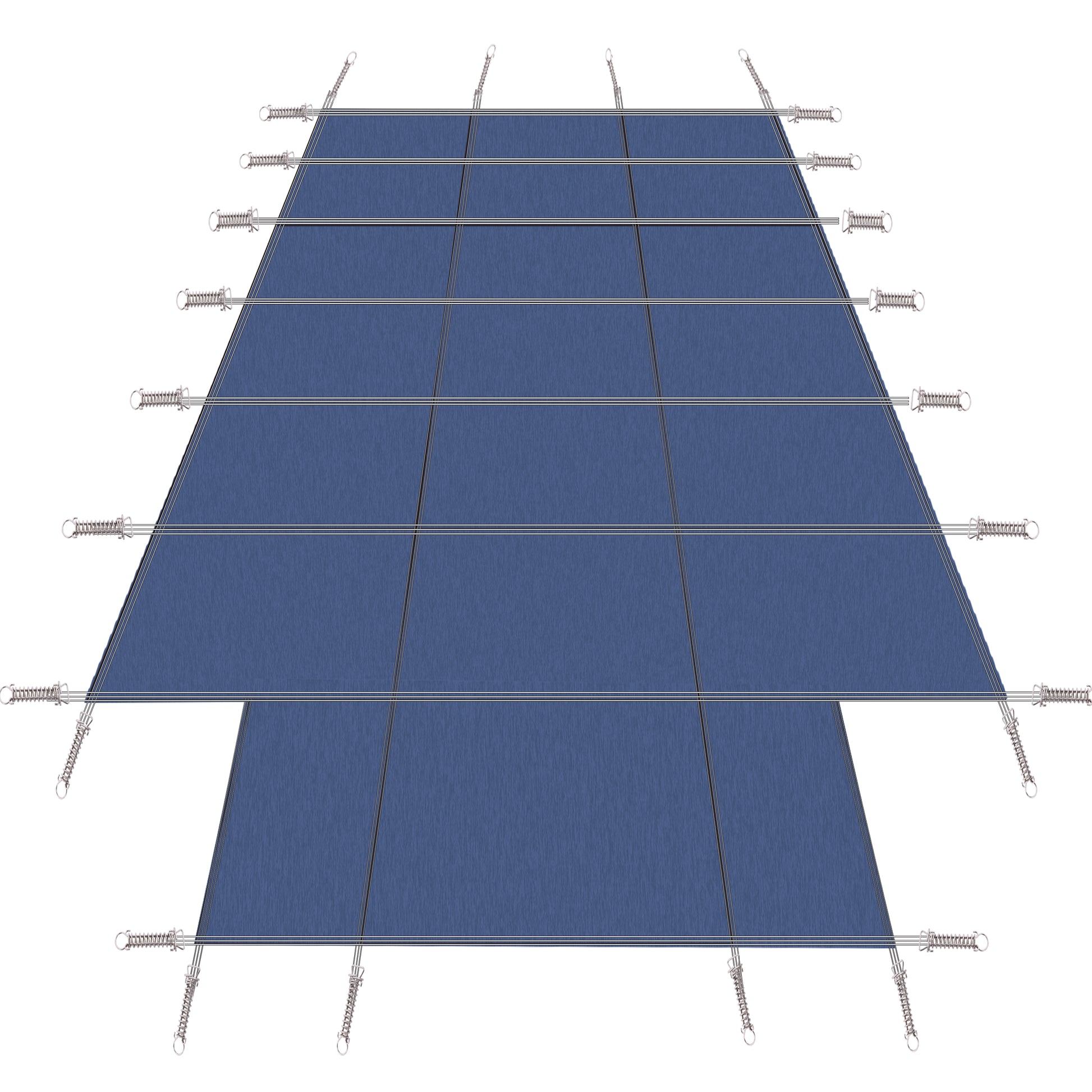 Pool Safety Cover, Fits 16X32Ft Rectangular Inground Winter Swimming Pools, With 4X8Ft Center End Step, Triple Stitched, High Strength Mesh Pp, Great Rain Permeability, Installation Hardware,Blue Mesh Blue Polypropylene