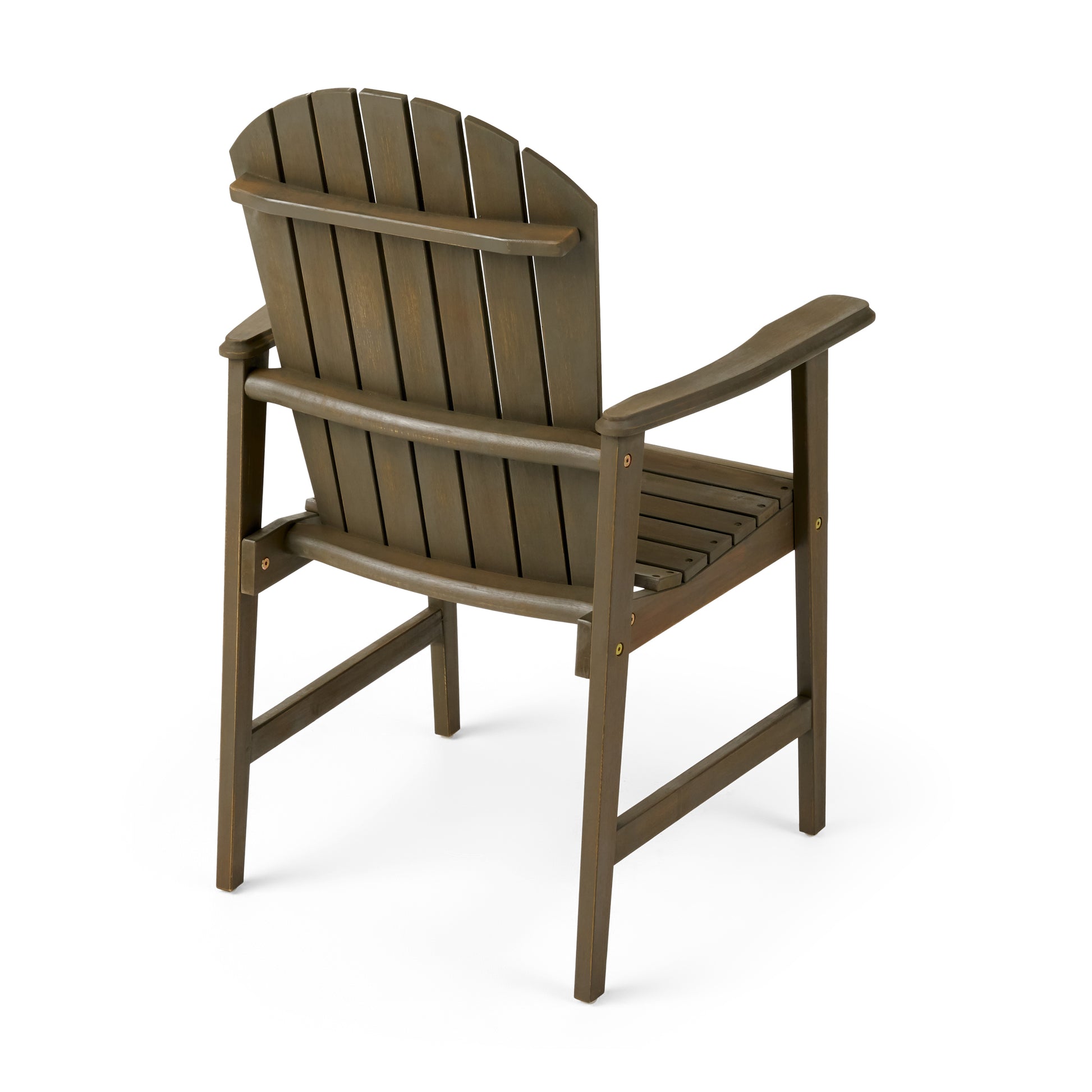 Outdoor Weather Resistant Acacia Wood Adirondack Dining Chairs Set Of 2 , Grey Finish Grey Acacia Wood