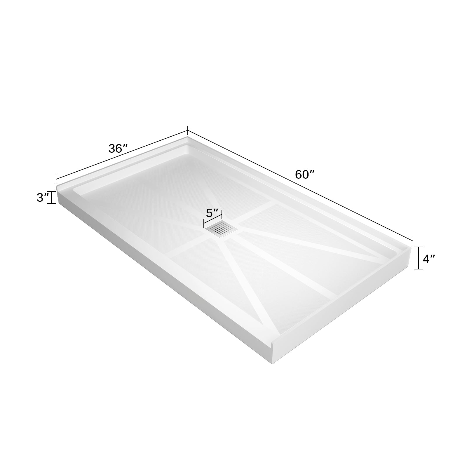 Glasstone Shower Base Smc Solid White Finish 6036 White Bathroom Stainless Steel