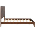 Mid Century Modern Platform Bed Wood Slat Support With No Box Spring Needed,Queen, Walnut Box Spring Not Required Queen Walnut Wood Bedroom Mid Century Modern Bed Frame Wood