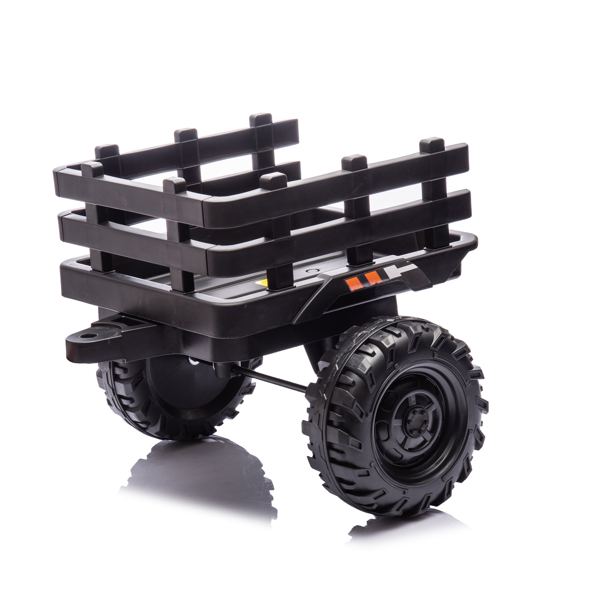 Ride On Tractor With Trailer,24V Battery Powered Electric Tractor Toy, 200W*2Motor 1.86 4.97Mph Remote Control,Electric Car For Kids,Three Speed Adjustable,Usb,Mp3 ,Bluetooth,Led Light, Safety Belt. Black 50 99 Lbs Polypropylene