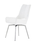 Jack Swivel White Dining Chair Kit Of 2 White Stainless Steel