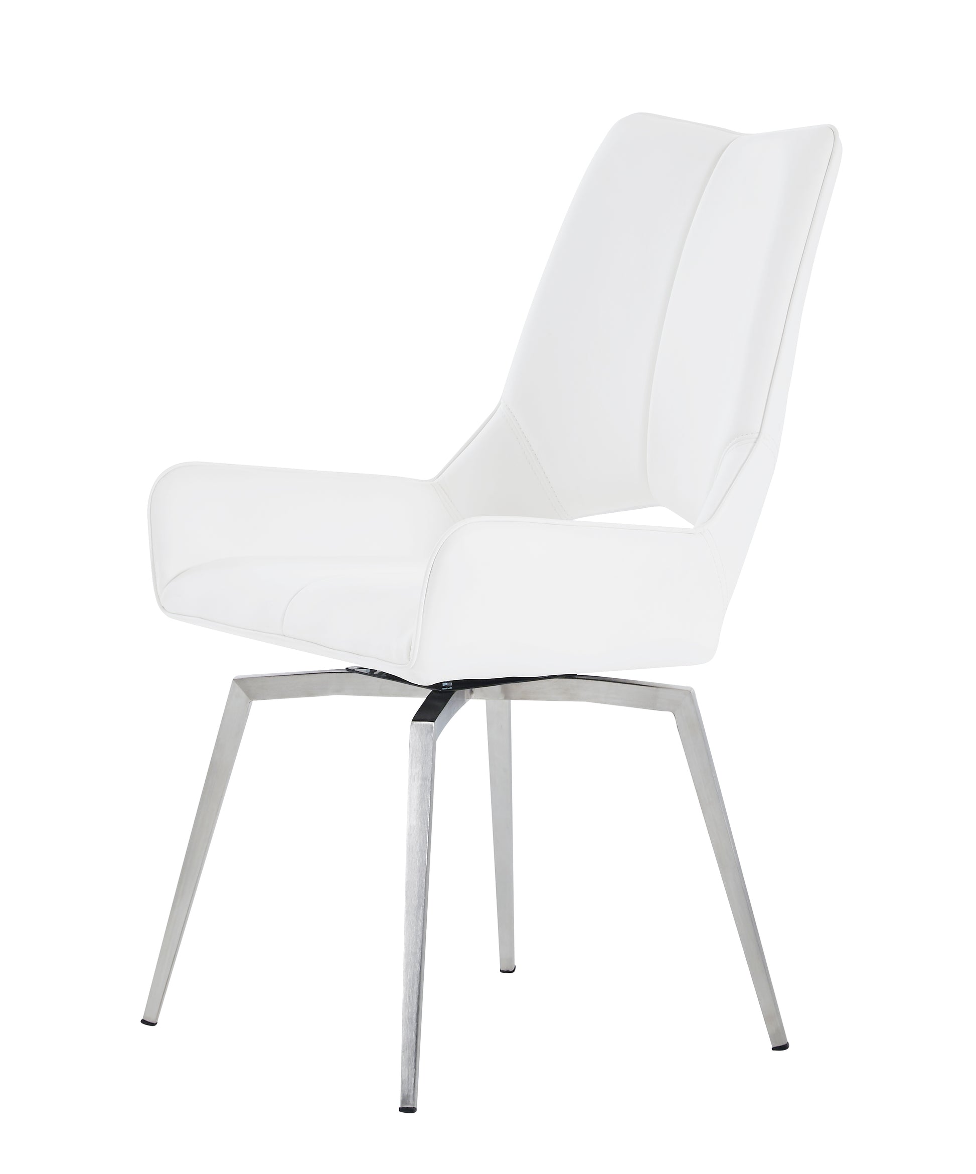 Jack Swivel White Dining Chair Kit Of 2 Solid Dining Room Rubberwood Solid Back Set Of 2 Polyurethane White Foam Wipe Clean Rectangular Modern Side Chair Metal & Wood Stainless Steel
