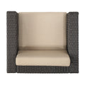 Club Chair Mp4 Brown Beige Rattan Metal