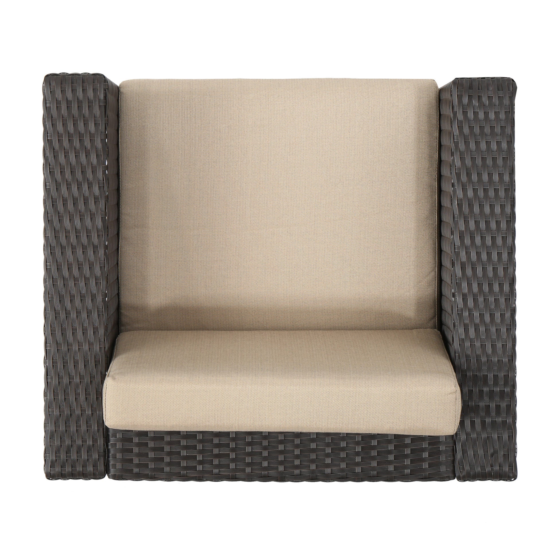 Club Chair Mp4 Brown Beige Rattan Metal