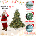 8Ft Christmas Tree Simulate Nature Advanced Materials Premium Hinged Spruce Artificial Douglas Firs Tree, Christmas Holiday Party Atmosphere Decoration Year Celebration Pe Pvc Xmas Tree Green