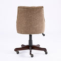 Medieval Retro Style Sheepskin Pattern Fabric Home Office Chair With Lift, Swivel And Recline Functions,Brown Color Brown Office American Design Foam Pu Leather