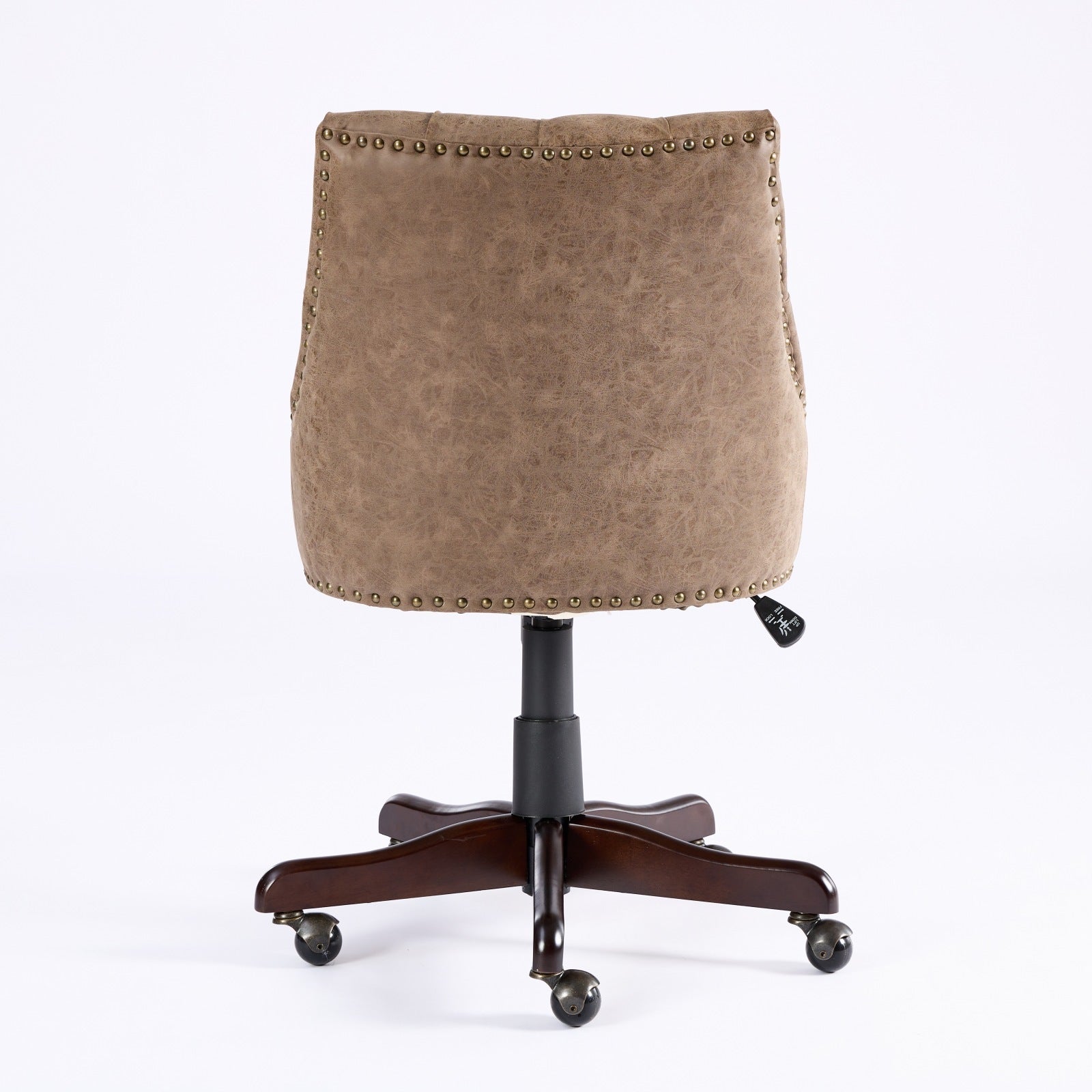 Medieval Retro Style Sheepskin Pattern Fabric Home Office Chair With Lift, Swivel And Recline Functions,Brown Color Brown Office American Design Foam Pu Leather