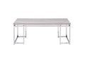 Natural Oak And Chrome Coffee Table With Metal Sled Base Oak Primary Living Space Modern Rectangular Wood Metal Sled