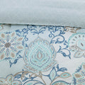 8 Piece Cotton Floral Printed Reversible Comforter Set Blue Cal King California King Blue Cotton