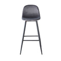 Bar Stools Set Of 2, 30 Inches Velvet Barstool Modern Counter Bar Height Chair With Back, Sturdy Metal Legs & Footrests, Easy Assembly, Island Stool For Kitchen Bar Dark Grey Velvet