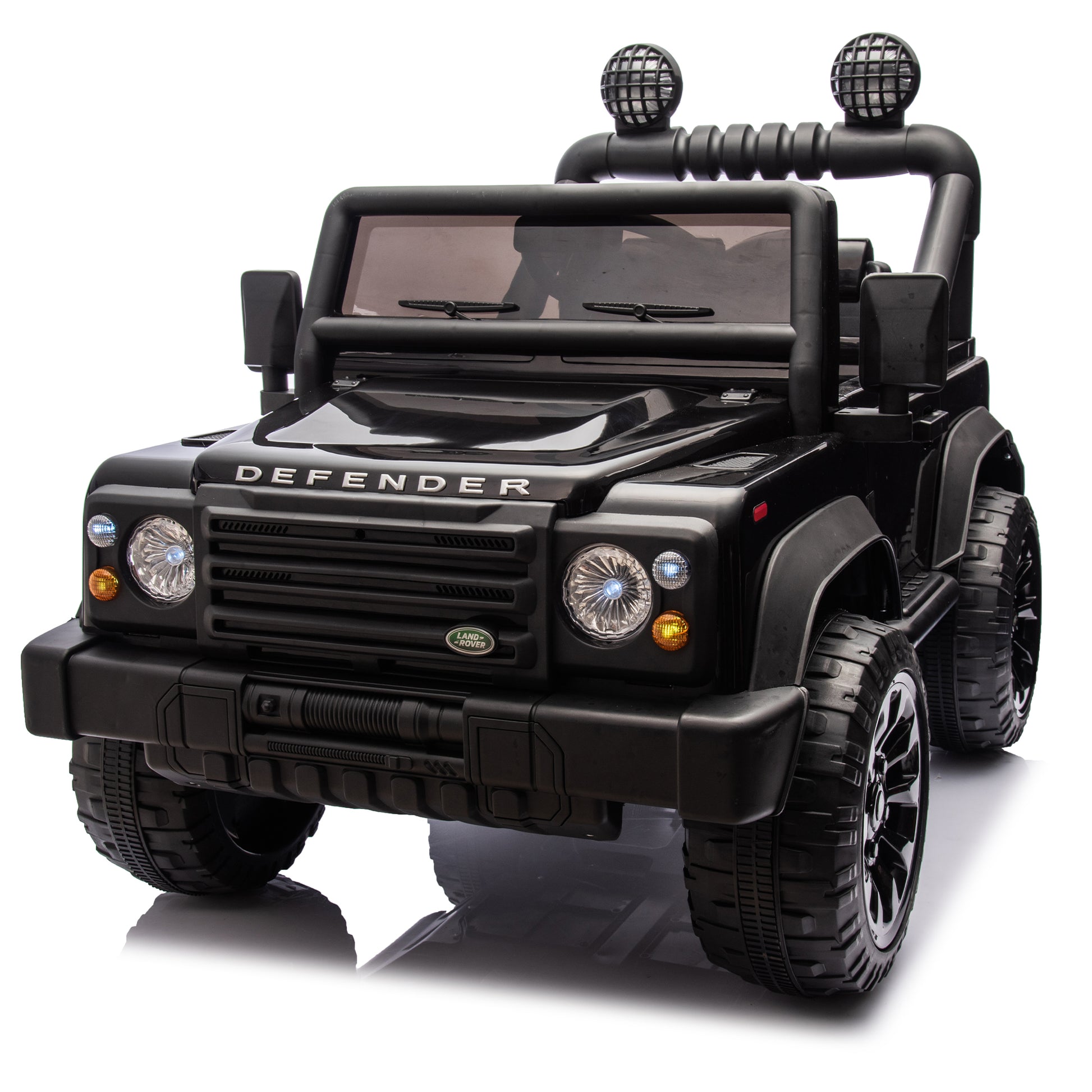 Licensed 2015 Land Rover Defender 90,24V Kids Ride On Xxl Car W Parents Control,2Wd,Four Wheel Suspension,Bluetooth,Mp3,Music,Power Display,Led Lights,Speeds 1.86 3.11Mph For Kids 3 7. Black Polypropylene