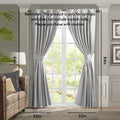 Pleat Curtain Panel With Tieback Only 1 Pc Panel Silver Polyester