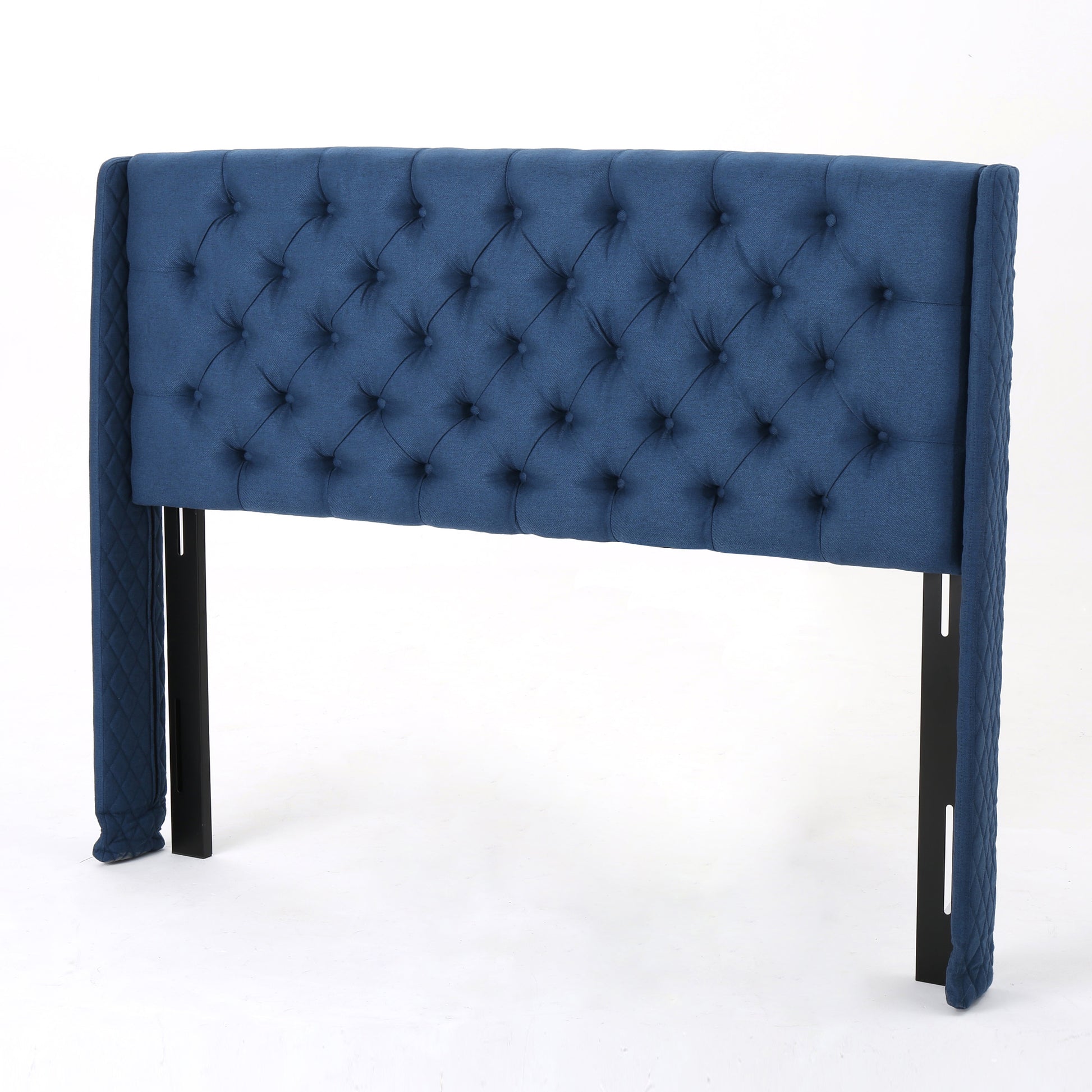 Lidia Wing Headboard Queen Dark Navy Fabric