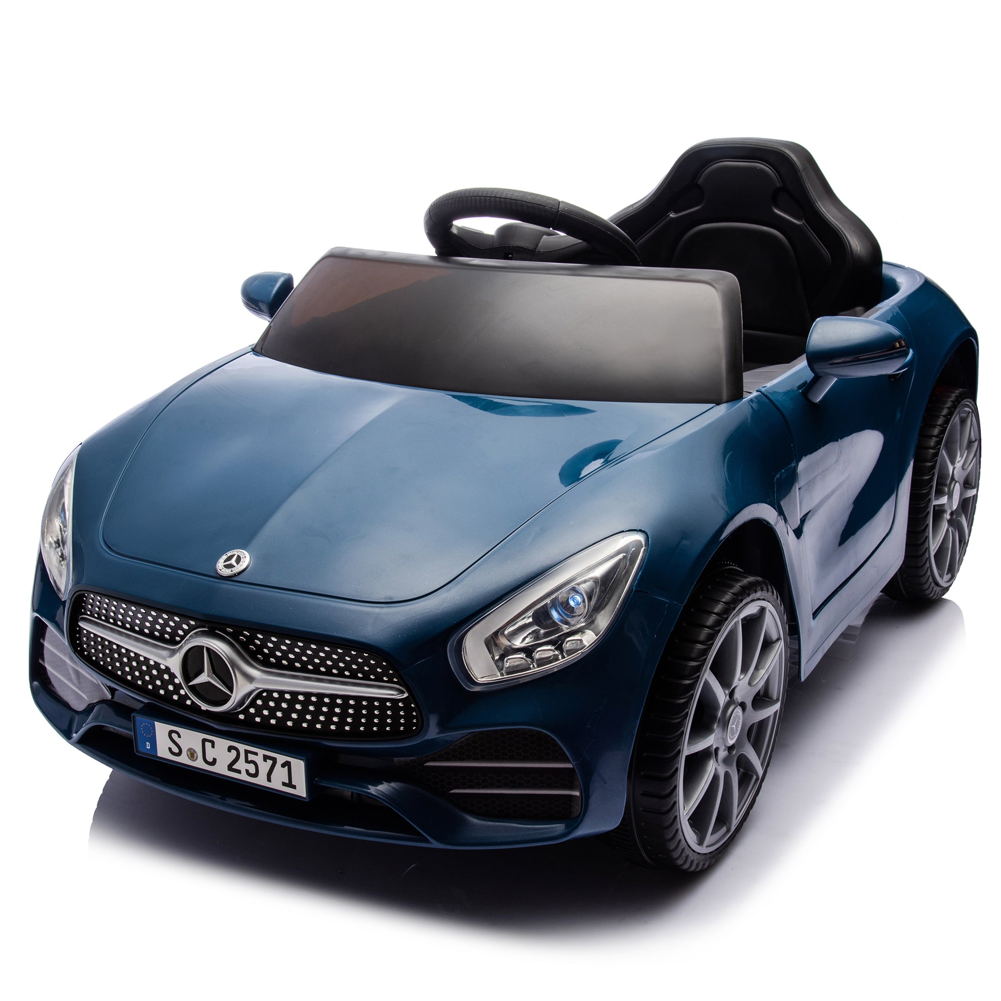 Licensed Mercedes Benz Cls 350,12V Kids Ride On Toy Car W Parents Control,2Wd,Four Wheel Suspension,Music,Bluetooth,Led Light,Usb,Power Display,Volume Adjustment,Speeds 1.24 3.11Mph For Kids Aged 2 4. Blue 50 99 Lbs Polypropylene