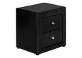 Nightstand, Nightstand, End, Side, Lamp, Storage Drawer, Bedroom, Upholstered, Black Leather Look, Transitional Black Mdf