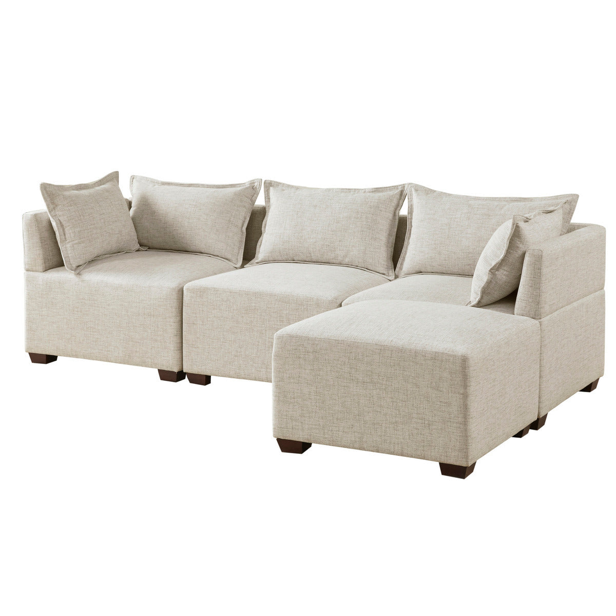 Modular Ottoman Linen Polyester