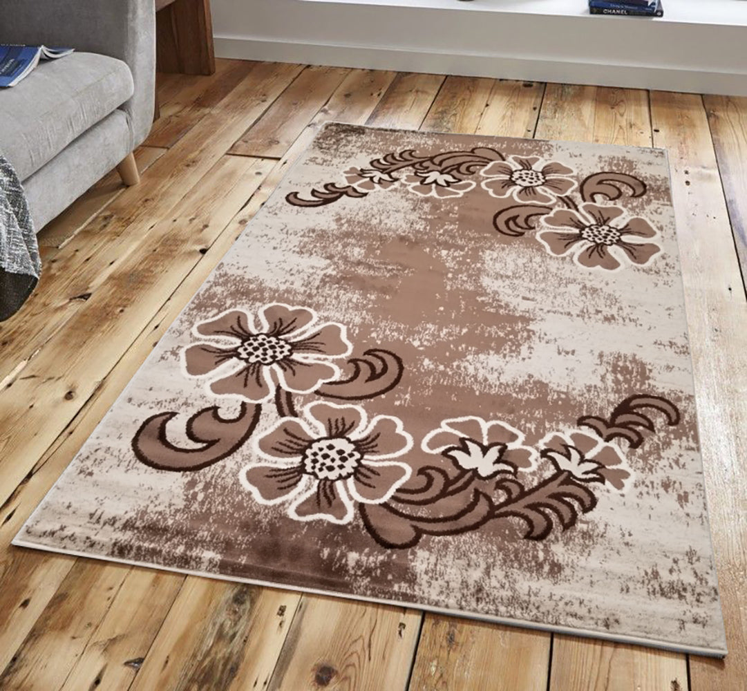 Jersey Area Rugs, Carpets For Livingroom, 5X7 Area Rugs ,3011 Brown Rectangle 5&7 Brown Contemporary Abstract Polypropylene