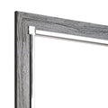 Contemporary Square Shape Bedroom Mirror With Wood Grain Texture, Gray Gray Mdf Glass