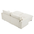 Corduroy Two Seater Sofa With 2 Storage Footrest, 2 Seater Sectional Deep Seat Sofa,Comfy Couches For Living Room ,Beige Sofa Beige Corduroy 2 Seat