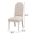 Beige And Antique Champagne Tufted Back Side Chairs Set Of 2 Champagne Dining Room Traditional Rubberwood Set Of 2 Wood Fabric