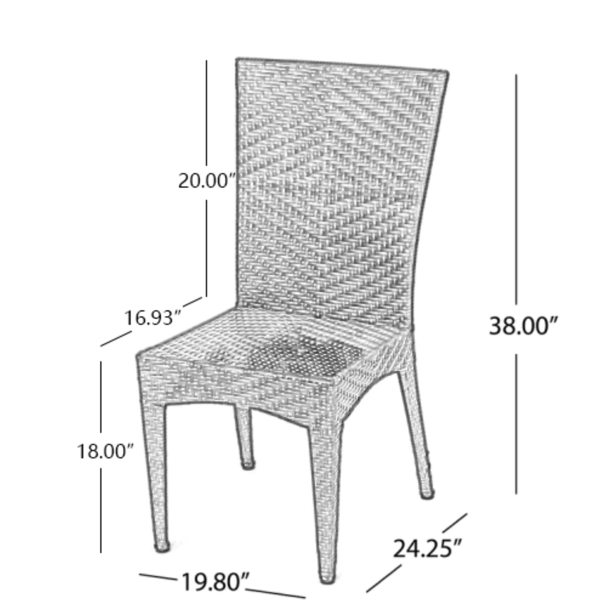 Josh Pe Wicker Sidechair,1Pc Brown Multi Iron