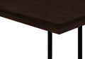 Accent Table, C Shaped, End, Side, Snack, Living Room, Bedroom, Brown Laminate, Black Metal, Contemporary, Modern Espresso Particle Board