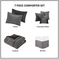 7 Piece Micro Corduroy Comforter Set Grey King Grey Polyester
