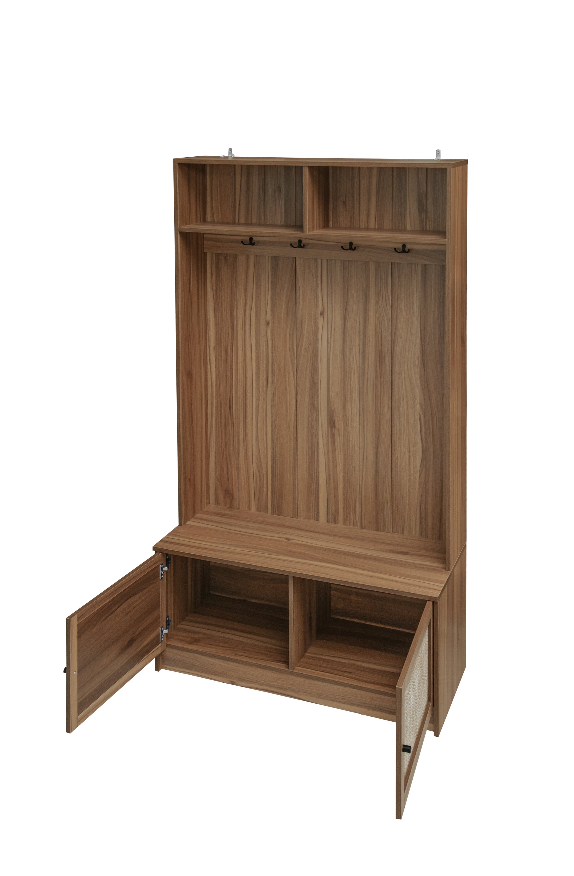 Closet, Suitable For Living Room, Entryway, Bedroom Walnut Mdf