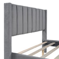 Full Size Storage Bed Velvet Upholstered Platform Bed With A Big Drawer Gray Old Sku:Wf296850Aae Full Gray Velvet