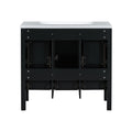 36'' Bathroom Vanity With Resin Sink Combo, Solid Wood Frame Bathroom Storage Cabinet, Freestanding Vanity Set With 5 Drawers& Soft Closing Doors Same As Sw000142Aab Black Bathroom Solid Wood Mdf Resin