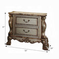 Gold Patina And Bone 2 Drawer Nightstand Gold 2 Drawers Bedroom Rectangle Rustic Felt Lined Drawers Solid Wood Mdf