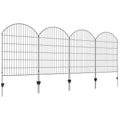 Outsunny Garden Fence, 4 Pack Steel Fence Panels, 11.4' L X 43