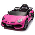 12V Kids Ride On Car W Parents Remote Control,Licensed Lamborghini Aventador Xago,Hydraulic Pressure Door,Slow Start,Early Education,Bluetooth,Adjustable Volume,Mp3,Usb,Led Lights For Kids Aged 3 8. Pink 50 99 Lbs Polypropylene