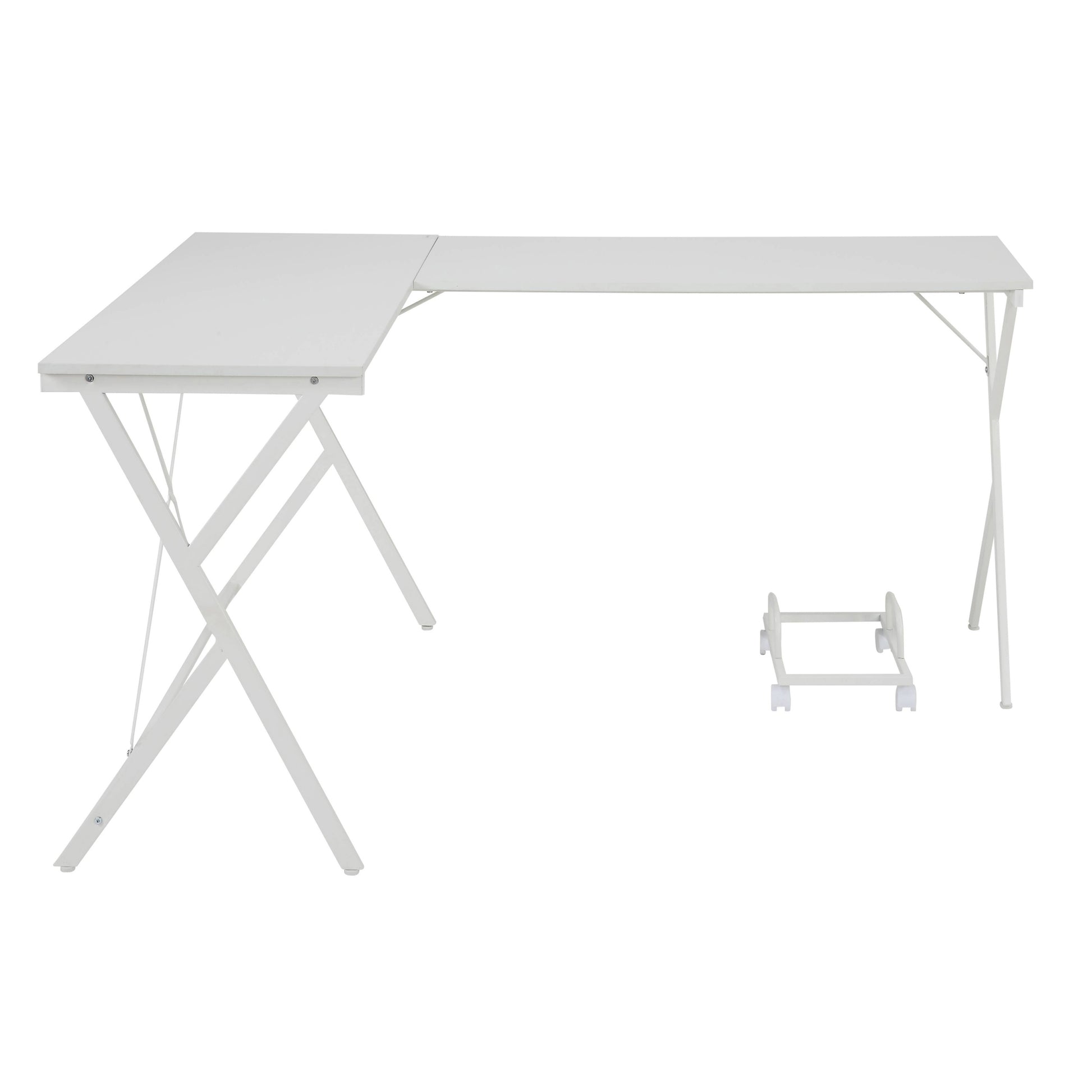 White L Shaped Computer Desk With Cpu Holder White Computer Desk Office Modern L Shape Desk Wood Metal