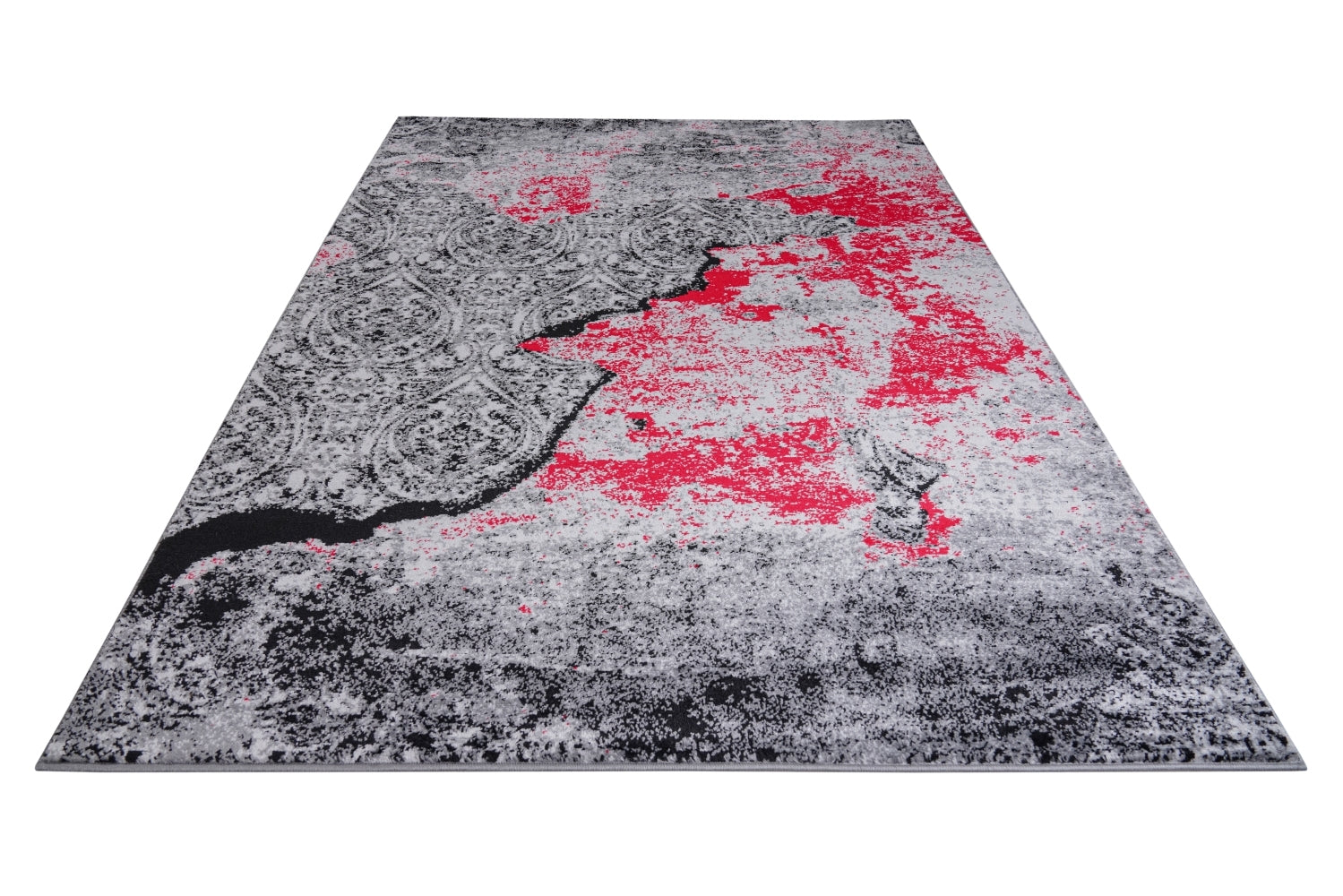 Jersey Area Rugs, Carpets For Livingroom, 7X10 Area Rugs ,3982 Black Red Rectangle 8&10 Black Red Contemporary Abstract Polypropylene