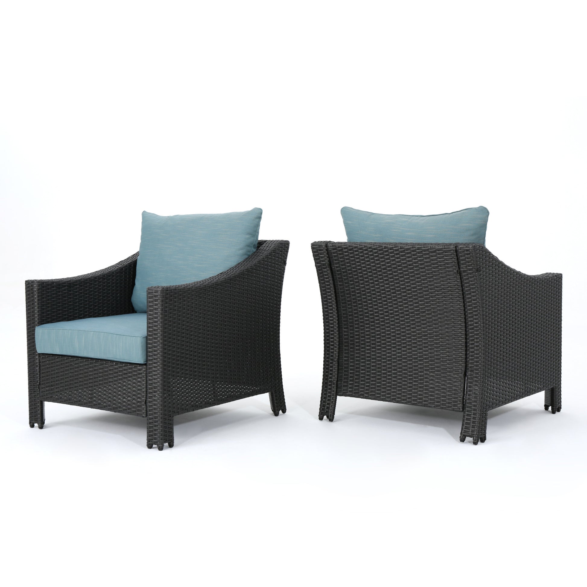 Antibes Armchair Grey Pe Rattan Iron Waterproof Fabric