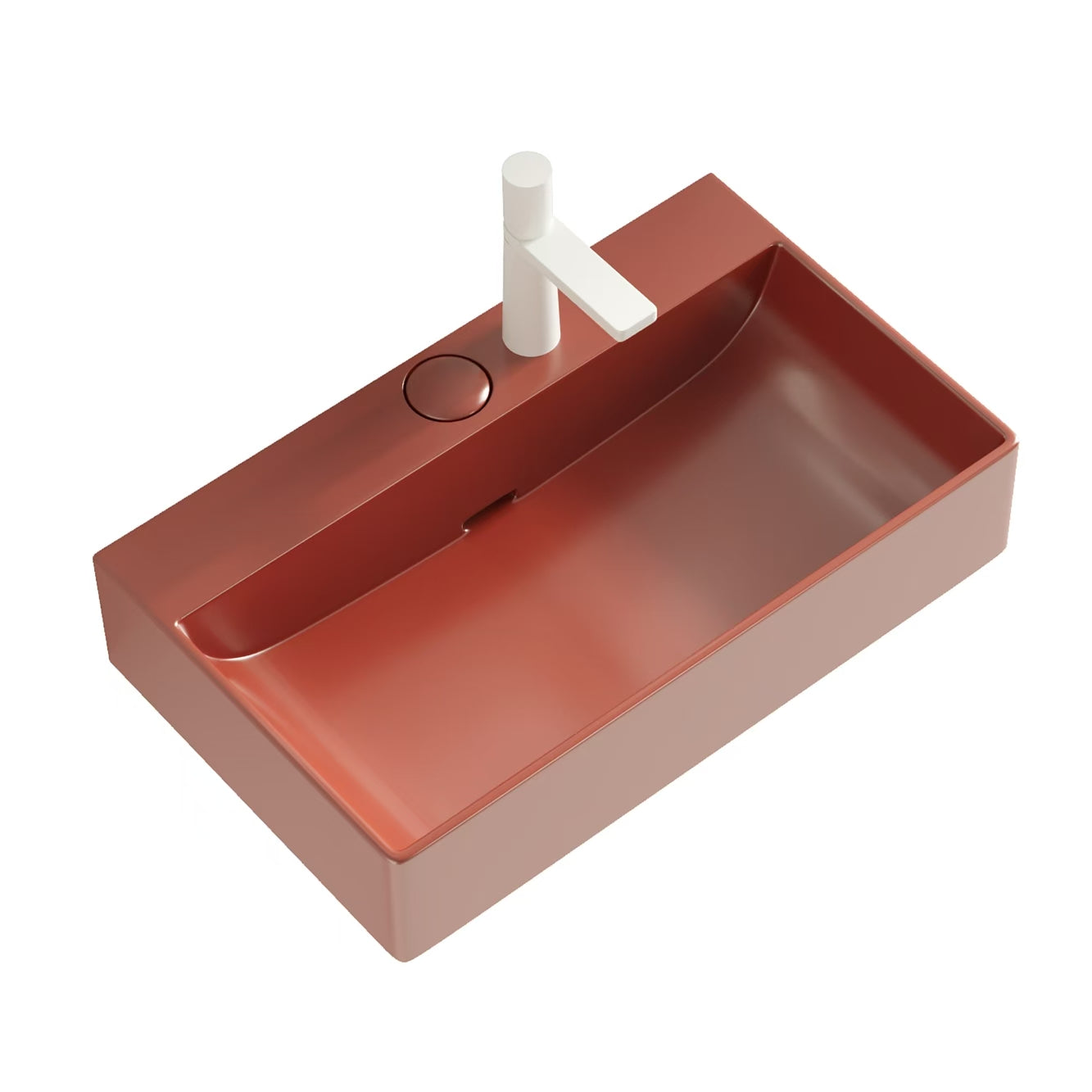 Lofi 24'' Bathroom Sink Without Cabinet, Red Ceramic Basin Red Bathroom Modern,Scandinavian Ceramic