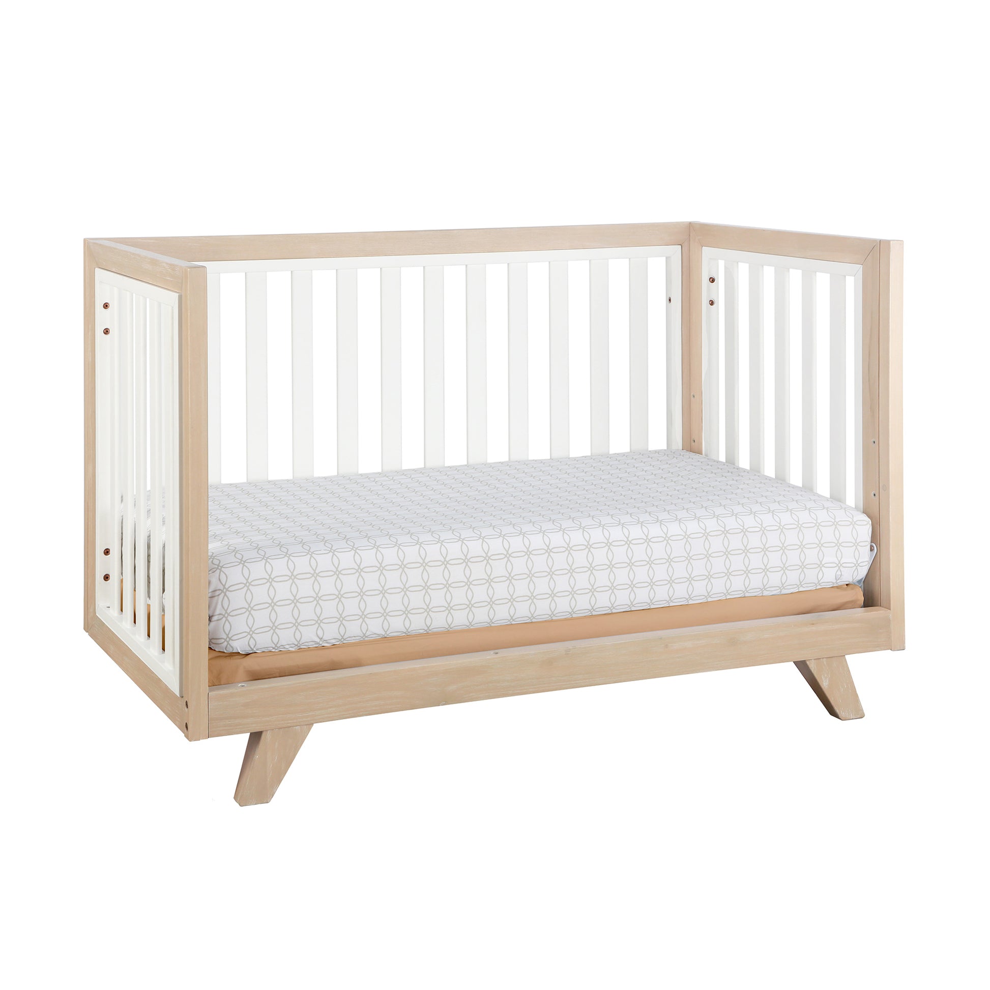 Wooster Toddler Rail In Almond And White Natural Wood Wash Wood